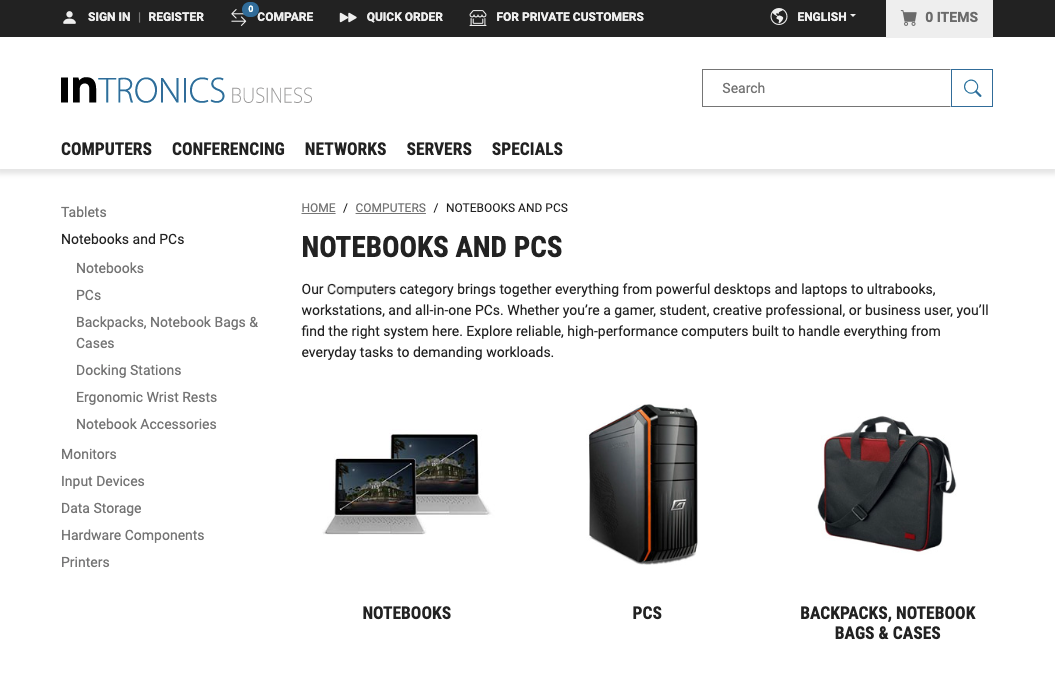 Legacy Intershop PWA storefront